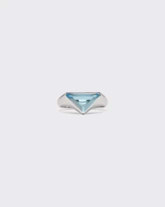 Anillo con logotipo de topacio azul suizo