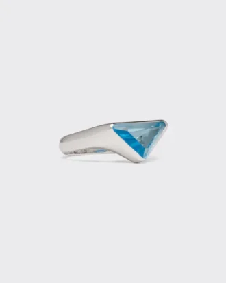 Anillo con logotipo de topacio azul suizo