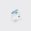 Anillo con logotipo de topacio azul suizo