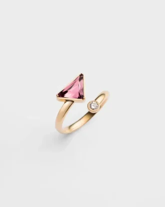 Anillo Eternal Gold Contraria en oro amarillo con diamante y amatista