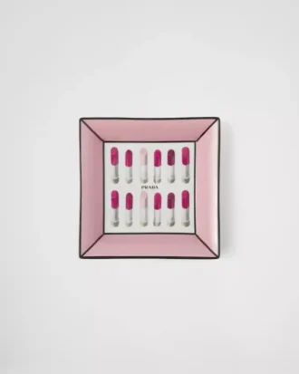 Bandeja cuadrada grande de porcelana – Lipstick