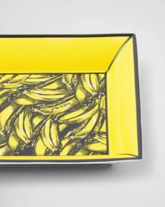 Bandeja multiusos grande cuadrada de porcelana – Banana