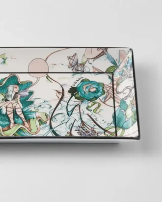 Bandeja rectangular grande de porcelana – Florid