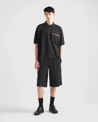 Bermudas Piqua con costuras de cinta