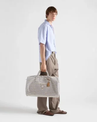 Bolsa de lona a rayas