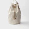 Bolsa de viaje con cordón de mezcla de lino