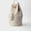 Bolsa de viaje con cordón de mezcla de lino