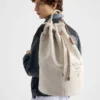 Bolsa de viaje con cordón de mezcla de lino