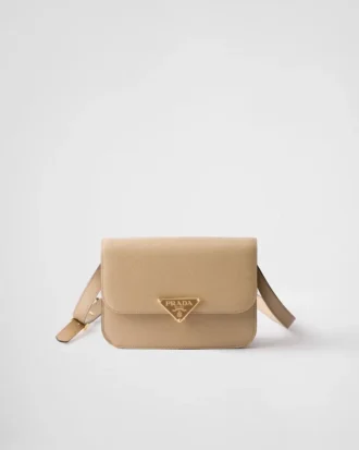 Bolso bandolera con solapa de piel Saffiano