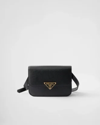 Bolso bandolera con solapa de piel Saffiano