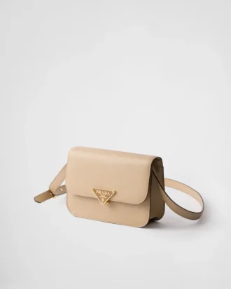 Bolso bandolera con solapa de piel Saffiano
