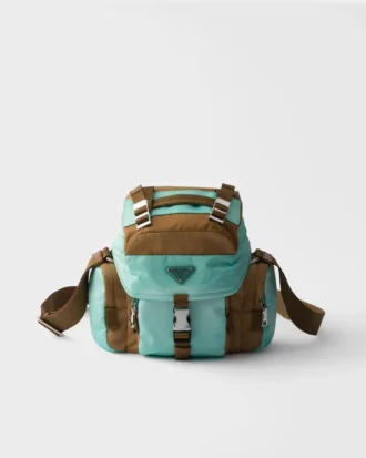 Bolso bandolera de Re-Nylon envejecido y piel