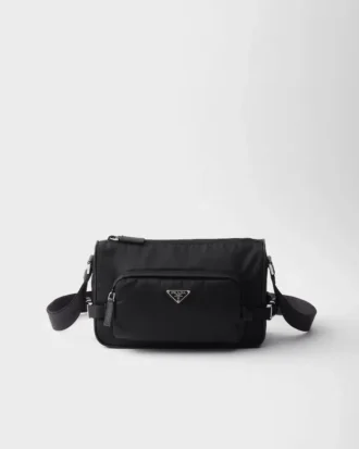 Bolso bandolera mediano de Re-Nylon y piel Saffiano