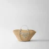 Bolso de compras grande de rafia y piel Bolso de compras grande de rafia y piel