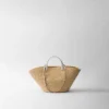 Bolso de compras grande de rafia y piel Bolso de compras grande de rafia y piel