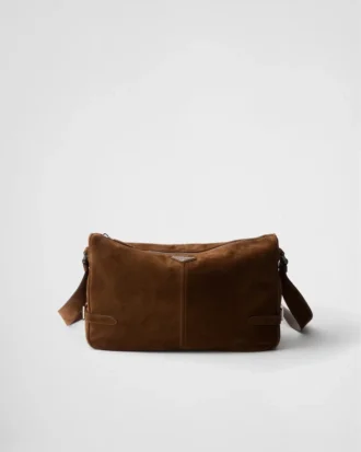 Bolso de hombro de ante