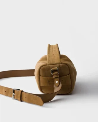 Bolso de hombro de ante