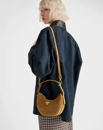Bolso de hombro de ante Prada Arqua