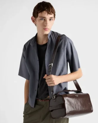 Bolso de hombro de piel