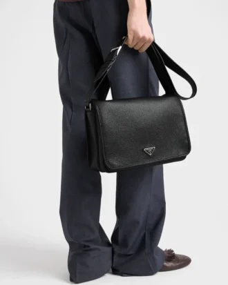 Bolso de hombro de piel