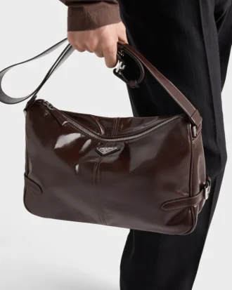 Bolso de hombro de piel