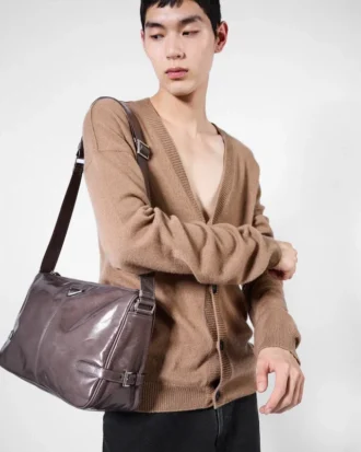 Bolso de hombro de piel
