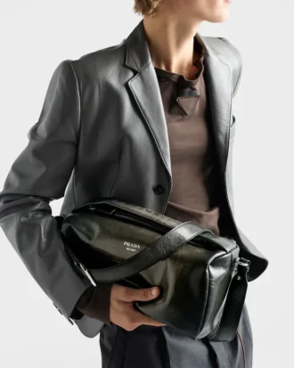 Bolso de hombro de piel envejecida