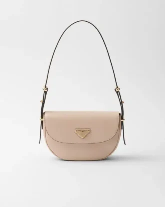 Bolso de hombro de piel Prada Arqua con solapa