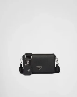 Bolso de hombro de piel Saffiano Bolso de hombro de piel Saffiano
