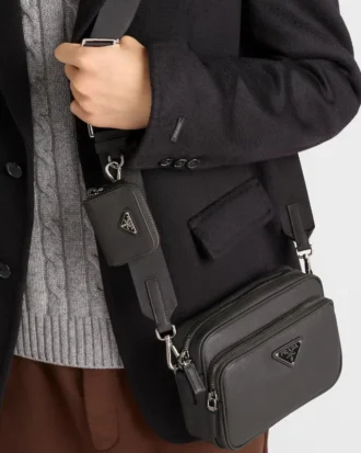 Bolso de hombro de piel Saffiano Bolso de hombro de piel Saffiano