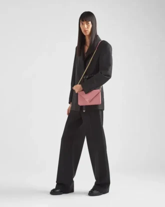 Bolso de hombro de piel Saffiano