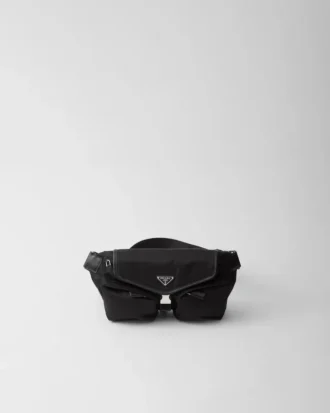 Bolso de hombro de Re-Nylon y piel