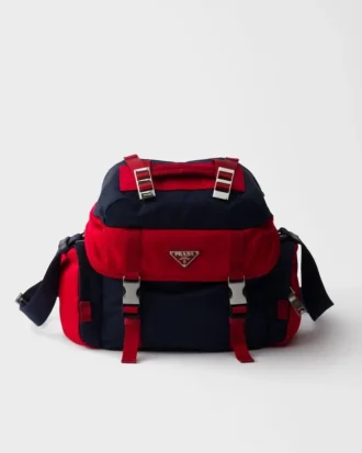 Bolso de hombro de Re-Nylon y piel