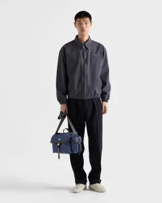 Bolso de hombro de Re-Nylon y piel