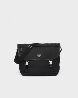 Bolso de hombro de Re-Nylon y piel Saffiano