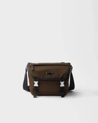 Bolso de hombro de Re-Nylon y piel Saffiano