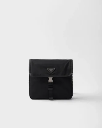 Bolso de hombro de Re-Nylon y piel Saffiano