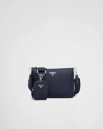 Bolso de hombro de Re-Nylon y piel Saffiano Bolso de hombro de Re-Nylon y piel Saffiano
