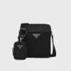 Bolso de hombro de Re-Nylon y piel Saffiano Bolso de hombro de Re-Nylon y piel Saffiano