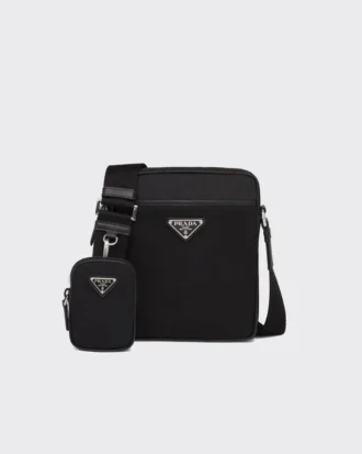 Bolso de hombro de Re-Nylon y piel Saffiano