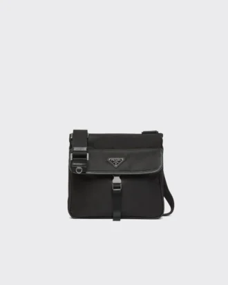 Bolso de hombro de Re-Nylon y piel Saffiano Bolso de hombro de Re-Nylon y piel Saffiano