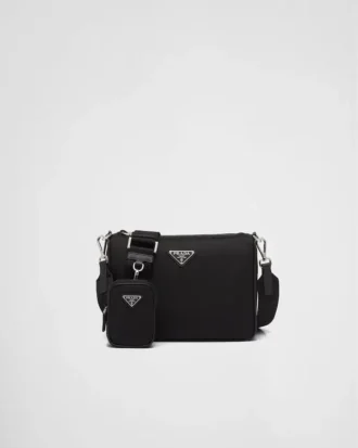 Bolso de hombro de Re-Nylon y piel Saffiano Bolso de hombro de Re-Nylon y piel Saffiano