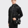 Bolso de hombro de Re-Nylon y piel Saffiano Bolso de hombro de Re-Nylon y piel Saffiano