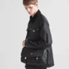 Bolso de hombro de Re-Nylon y piel Saffiano Bolso de hombro de Re-Nylon y piel Saffiano