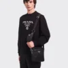 Bolso de hombro de Re-Nylon y piel Saffiano Bolso de hombro de Re-Nylon y piel Saffiano