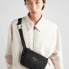 Bolso de hombro de Re-Nylon y piel Saffiano
