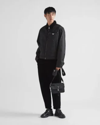 Bolso de hombro de Re-Nylon y piel Saffiano Bolso de hombro de Re-Nylon y piel Saffiano