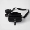 Bolso de hombro de Re-Nylon y piel Saffiano Bolso de hombro de Re-Nylon y piel Saffiano