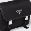 Bolso de hombro de Re-Nylon y piel Saffiano Bolso de hombro de Re-Nylon y piel Saffiano