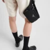 Bolso de hombro de Re-Nylon y piel Saffiano